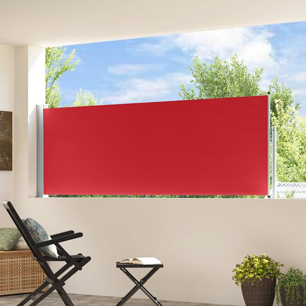 vidaXL Toldo lateral retr&aacute;til para p&aacute;tio 100x300 cm vermelho