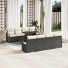 vidaXL Conjunto de Sof&aacute; de Jardim 9 pcs Preto Rattan Sint&eacute;tico
