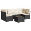 vidaXL 7 pcs conjunto de sof&aacute;s p/ jardim c/ almofad&otilde;es vime PE preto