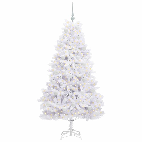 vidaXL &Aacute;rvore de Natal Articulada Artificial Branco 180 cm PVC e A&ccedil;o