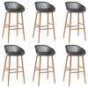 vidaXL 7 pcs conjunto de bar preto e cinzento