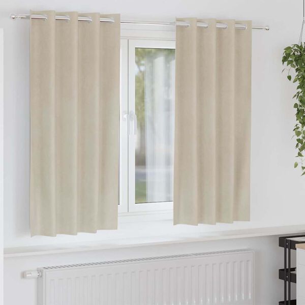 vidaXL Cortinas opacas 2 pcs Creme 140 x 175 cm Veludo