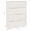 vidaXL Armário de apoio pinho maciço 60x36x84 cm branco