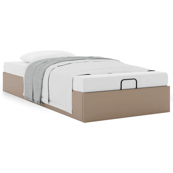 vidaXL Estrutura de cama otomana sem colchão cappucino 90x200 cm