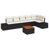 vidaXL Conjunto de Sof&aacute; de Jardim 7 unid. Preto vime PE