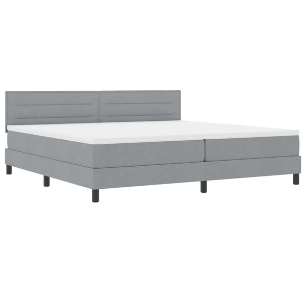 vidaXL Cama Box com colch&atilde;o Cinzento-claro 200 x 200 cm tecido
