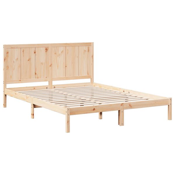 vidaXL Cama extra longa sem colch&atilde;o 140x220 cm madeira maci&ccedil;a