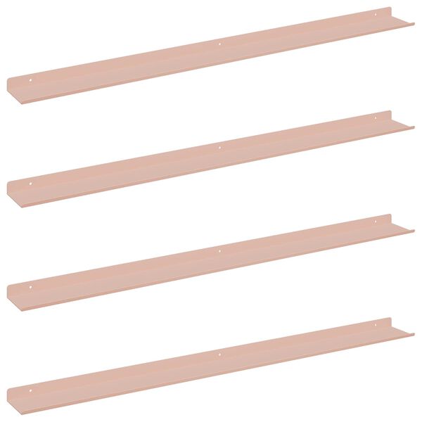 vidaXL Prateleira Flutuante 4 pcs Rosa 100 x 9 x 2,5 cm A&ccedil;o