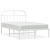 vidaXL Estrutura de cama com cabeceira 135x190 cm metal branco