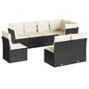 vidaXL 8 pcs conjunto sof&aacute;s de jardim com almofad&otilde;es vime PE preto