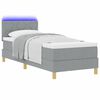vidaXL Cama Box Spring LED Cinzento-claro 80 x 200 cm tecido