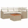 vidaXL Conjunto de Sof&aacute; de Jardim 5 unid. Bege vime PE