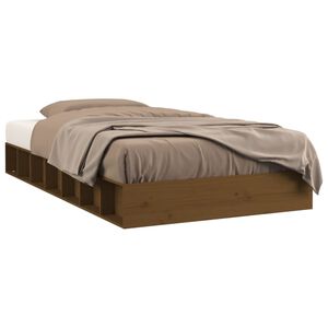 vidaXL Estrutura cama pequena solteiro 75x190 cm madeira castanho mel