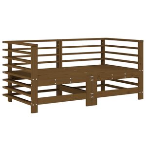 vidaXL Sof&aacute;s de canto p/ jardim 2pcs madeira pinho maci&ccedil;a castanho-mel