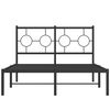 vidaXL Estrutura de cama com cabeceira 120x190 cm metal preto