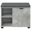 vidaXL Banco de Hall com almofada Cinzento Concreto 60 x 38 x 46 cm