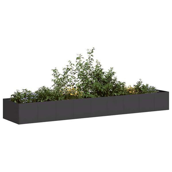 vidaXL Vaso floreira 360x80x40 cm a&ccedil;o preto