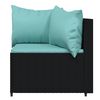 vidaXL 3 pcs conjunto lounge de jardim c/ almofadões vime PE preto