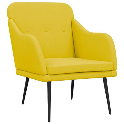 vidaXL Cadeira com apoio de braços 63x76x80 cm tecido amarelo-claro