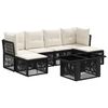 vidaXL Conjunto de Sof&aacute; de Jardim 7 unid. Preto vime PE
