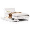 vidaXL Cama sem colch&atilde;o 90x200 cm madeira de pinho maci&ccedil;a branco