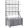 vidaXL Caixa de arruma&ccedil;&atilde;o com treli&ccedil;a 99x55x160 cm ac&aacute;cia maci&ccedil;a cinza