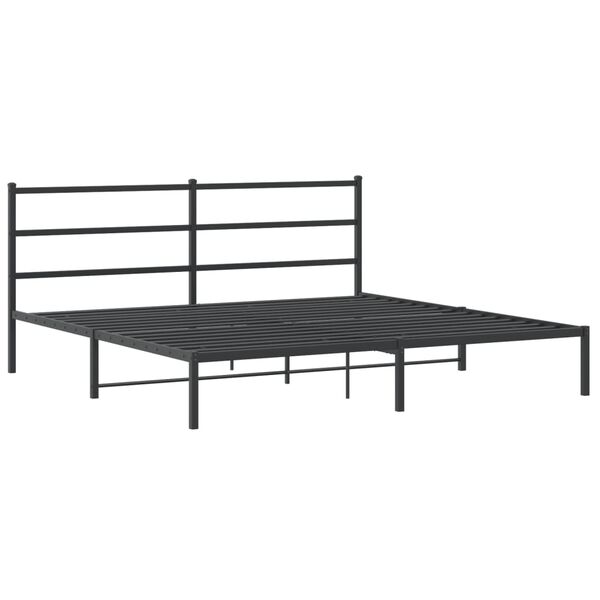 vidaXL Estrutura de cama com cabeceira 193x203 cm metal preto