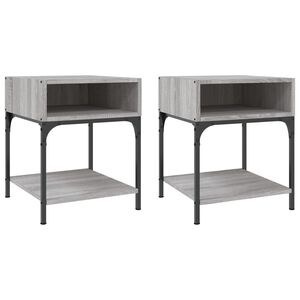 vidaXL Mesas de cabeceira 2pcs 40x41x50 cm deriv. madeira cinza sonoma