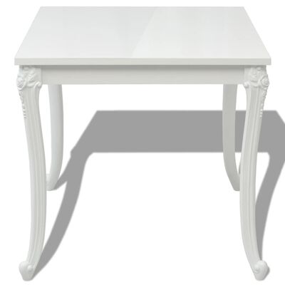 vidaXL Mesa de jantar, 80x80x76 cm, branco brilhante