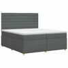 vidaXL Cama box spring com colch&atilde;o Cinzento-Escuro 200 x 200 cm Tecido