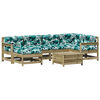 vidaXL 7 pcs conjunto lounge de jardim c/ almofad&otilde;es pinho impregnado