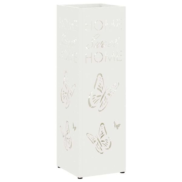vidaXL Suporte de Guarda-Sol Branco 15.5 x 15.5 x 49 cm Metal