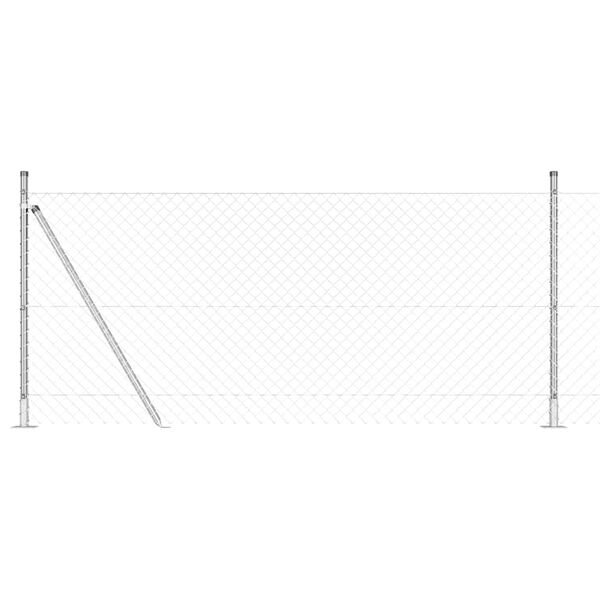 vidaXL Poste de Cerca Prateado 25 x 0,8 m (malha de 40 x 40 mm) A&ccedil;o