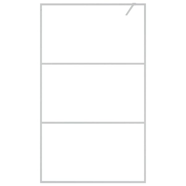 vidaXL Divis&oacute;ria de chuveiro prateado 115x195cm vidro ESG transparente