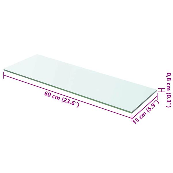vidaXL Prateleiras 2 pcs 60x15 cm vidro transparente