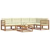 vidaXL Conjunto de Sof&aacute;s para Exterior 6 pcs Natural e Creme