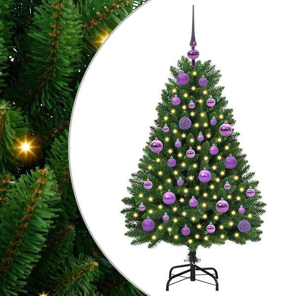 vidaXL &Aacute;rvore de Natal Artificial Verde 120 cm PVC e Metal