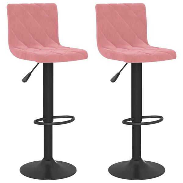 vidaXL Bancos de bar 2 pcs veludo rosa
