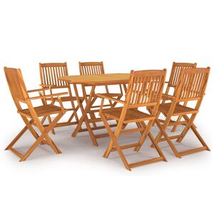 vidaXL 7 pcs conjunto de jantar para jardim madeira de ac&aacute;cia maci&ccedil;a