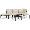 vidaXL 6 pcs conjunto lounge de jardim a&ccedil;o c/ almofad&otilde;es areia