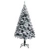 vidaXL &Aacute;rvore de Natal artificial c/ flocos de neve 150 cm PVC verde