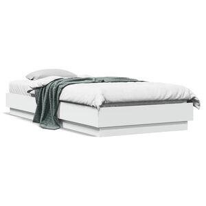 vidaXL Estrutura de cama 100x200 cm derivados de madeira branco