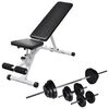 vidaXL Banco muscula&ccedil;&atilde;o c/ conjunto de barras e halteres 30,5 kg