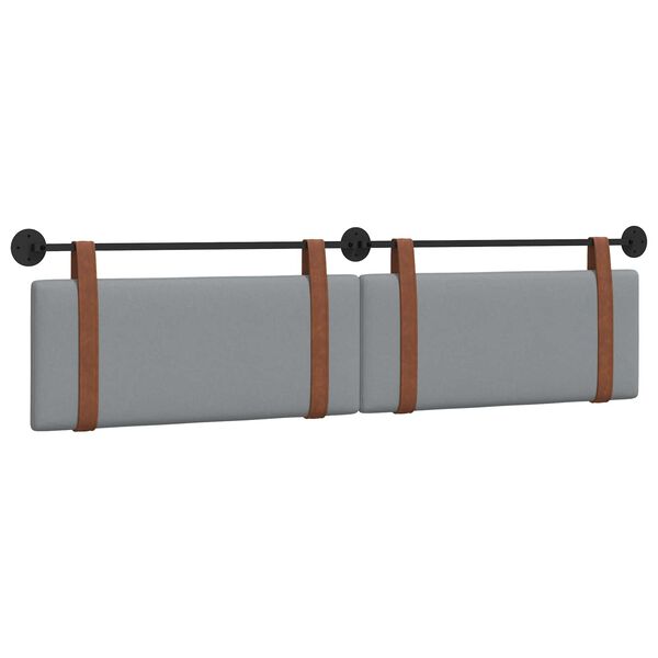 vidaXL Cabeceira Suspensa Cinzento-claro 210 x 55 x 5 cm PU Antigo
