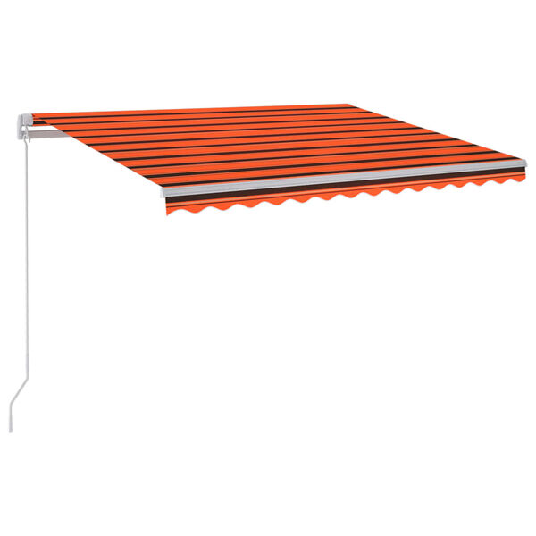vidaXL Toldo retr&aacute;til manual com LED 300x250 cm laranja e castanho