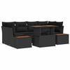 vidaXL Conjunto de Sof&aacute; de Jardim 9 unid. Preto e Marrom