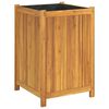 vidaXL Vaso/floreira de jardim com forro 50x50x75 cm ac&aacute;cia maci&ccedil;a