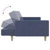 vidaXL Sof&aacute;-cama de 2 lugares com apoio de p&eacute;s tecido azul