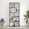 vidaXL Gabinete de Livros Carvalho Preto 67 x 25 x 162 cm