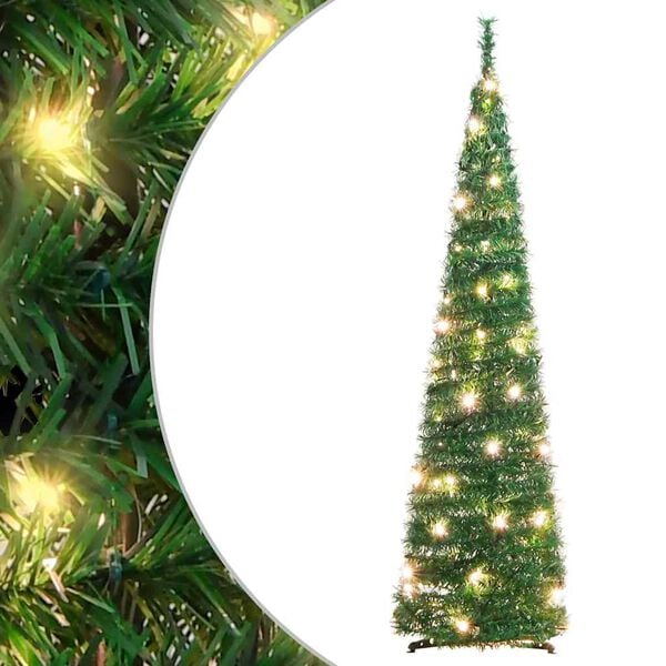 vidaXL &Aacute;rvore de Natal artificial pop-up c/ 50 luzes LED 120 cm verde
